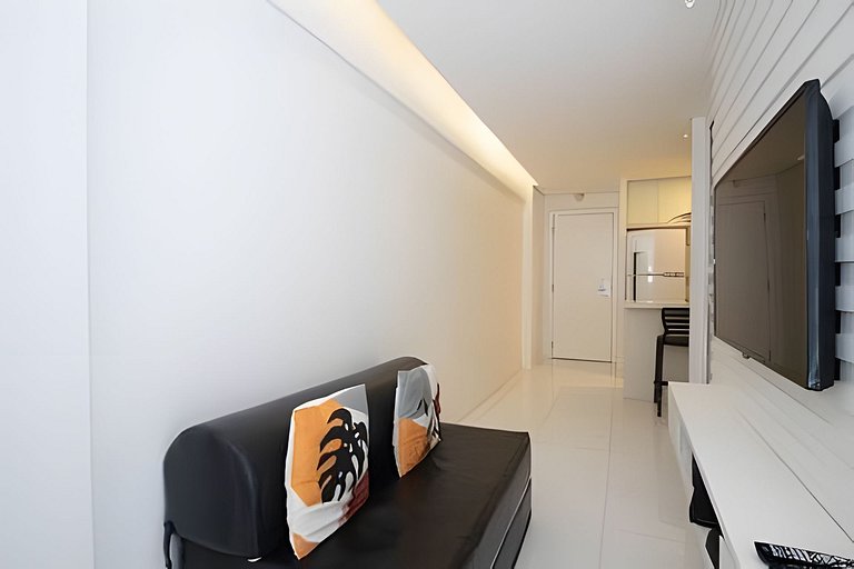 Studio com academia moderna no Saint Morritz