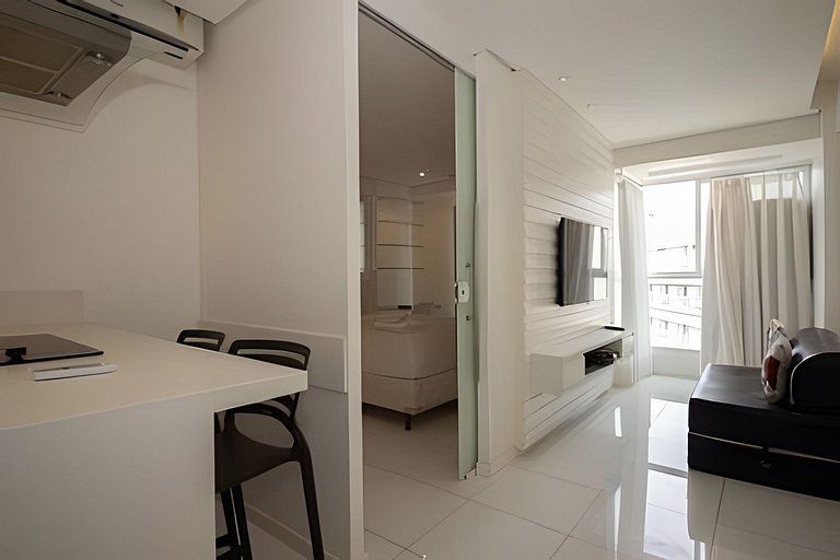 Studio com academia moderna no Saint Morritz