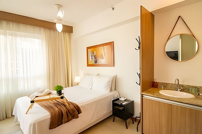 Studio com conforto e estrutura no Saint Morritz