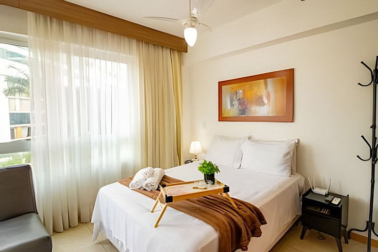 Studio com conforto e estrutura no Saint Morritz