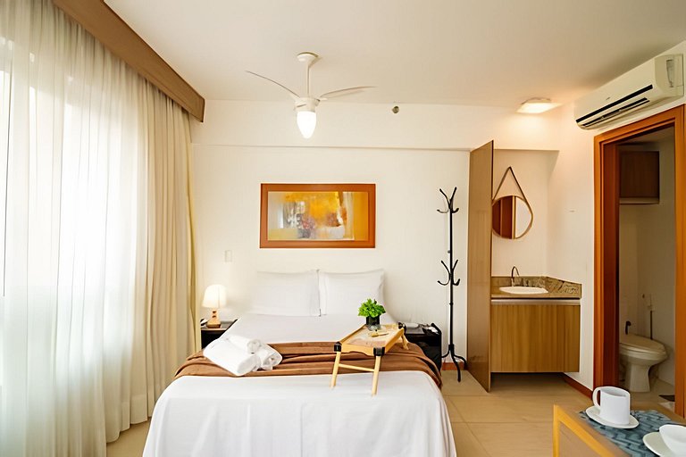 Studio com conforto e estrutura no Saint Morritz