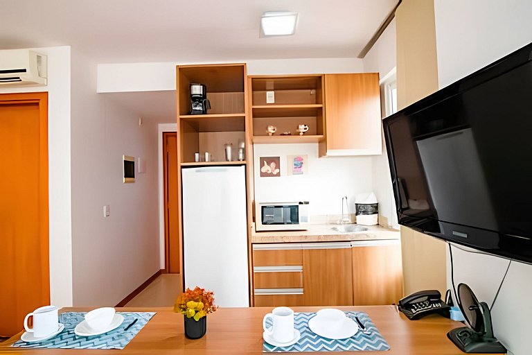 Studio com conforto e estrutura no Saint Morritz