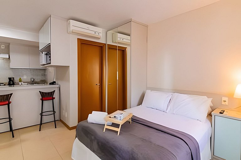 Apto p/3 pessoas com cooktop no Saint Moritz
