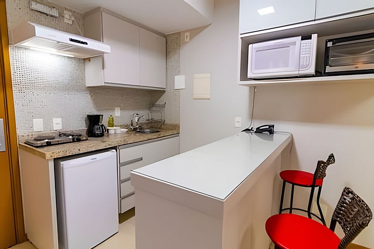 Apto p/3 pessoas com cooktop no Saint Moritz